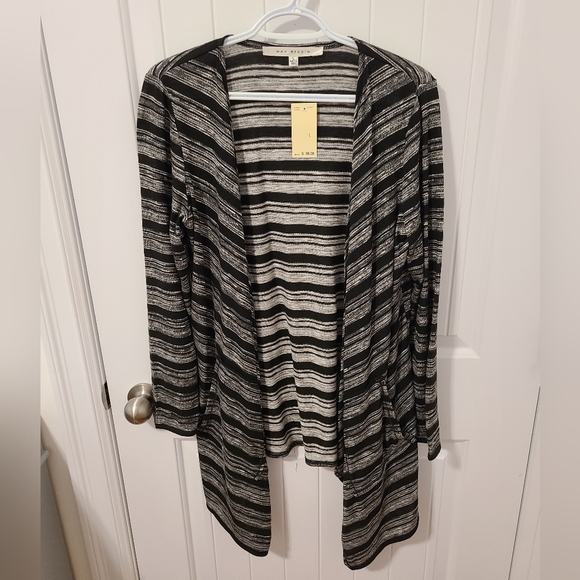 🌟NWT Black and Grey Long Cardigan Size Large - Picture 1 of 6